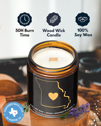 Missouri Candle, Thoughtful Missouri Themed Souvenirs & Gifts for Men and Women, Unique State Gifts, Best Sentimental Gift for Moving Away, Ideal for Birthday, Christmas, Graduation, Gift Ready