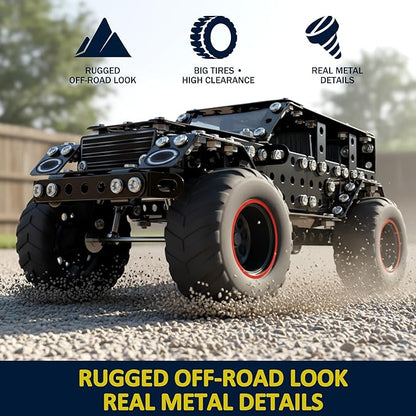 Metal Building Toys for Boys &amp Girls 8-12 Years Old 496 Pcs Off-Road Vehicle Model Truck Kits STEM Engineering Construction Set Monster Car Educational Gift for Kids Ages 8 9 10+