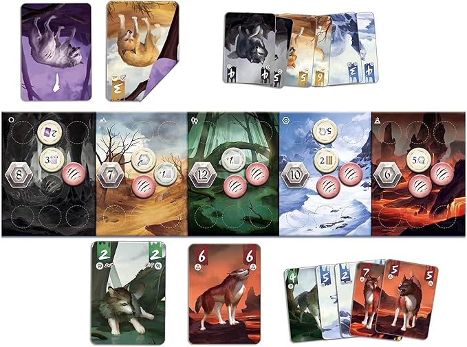 Wonderful World Board Games: Lone Wolves - Trick-Taking Area Control Board Game Head-to-Head Dueling Card Game Ages 14+ 2 Players 15+ Minutes