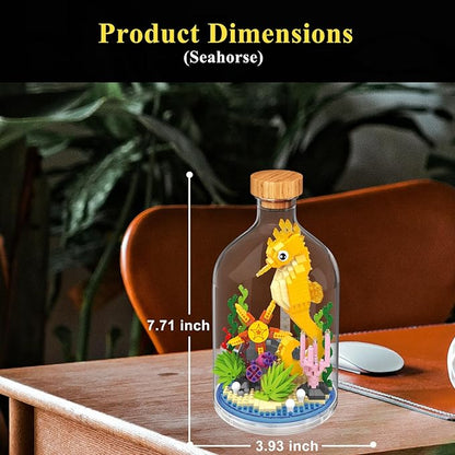 Creative Fish Toy Building SetAdult Mini Animal Friend SetParty Favors Gift for FriendsAnimal Lovers Office Home Decor Building BlockNew Year Easter Birthday Gift for Family(Seahorse)