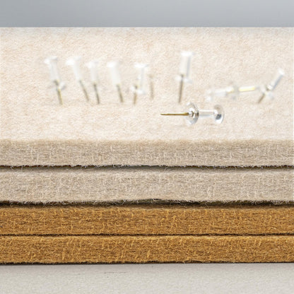 Lightomorrow Bulletin Board, 35 x 17 1/2 inches Felt Board - Decorative Pin Board, Cork Board Alternative for Wall, Foldable Self-Adhesive Vision Board Prayer Board with 20 Pushpins - Oatmeal