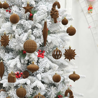 Velvet Christmas Ornaments Balls Set, 50 Pcs Hanging Balls for Xmas Tree Decorations Wedding Wreath Garland Holiday Party Office Home Decor