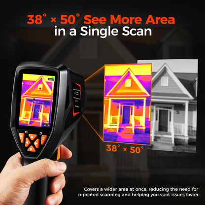 ANXTECH Handheld Thermal Imaging Camera 320×240 Super Resolution, 25HZ Refresh Rate, High/Low Temp Alarm, 8H Battery Life for Water Leak Detection, Hidden Moisture and Home Inspection