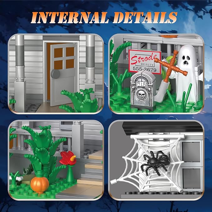 Halloween Movie Building Set – Horror House &amp Figure Toy Building Blocks Compatible with Lego Collectible for Horror Fans &amp Adults Creative DIY Display Toy