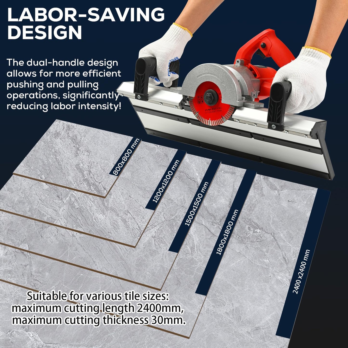 Professional 45° Tile Edge Cutter – 43 Degree Electric Chamfering Machine with Auto Water Spraying for Porcelain & Ceramic Tile Work, Labor-saving Tool