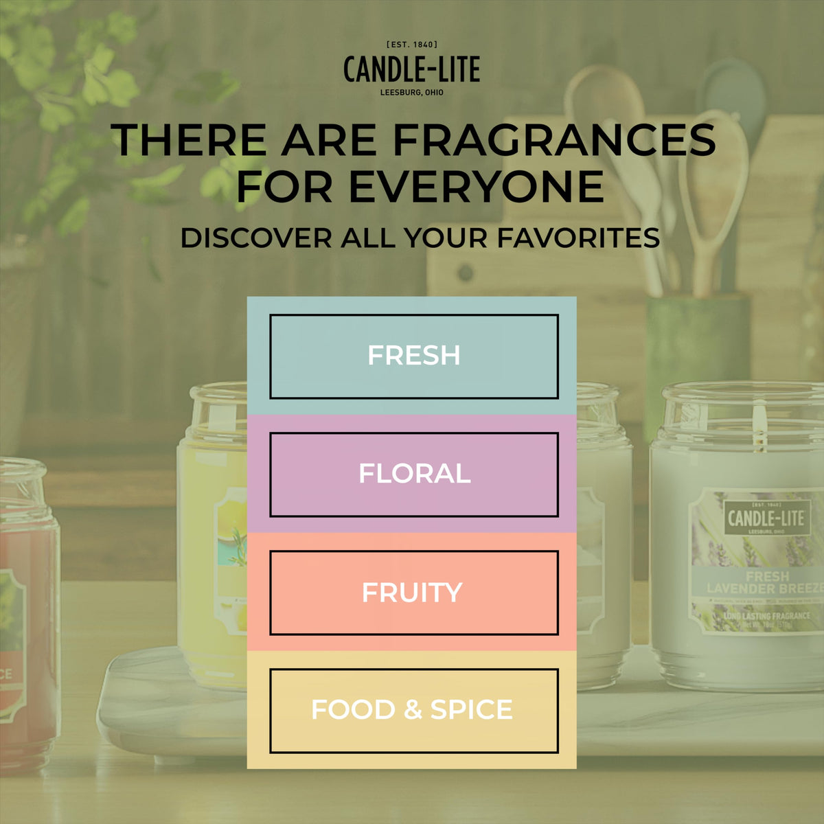 Candle-lite Essential Elements Scented Candles, Wild & Free, 16 oz Jar, Proudly Poured in The USA, Aromatherapy, Single-Wick with 50 Hours of Burn Time, Perfect for Creating a Relaxing Ambiance