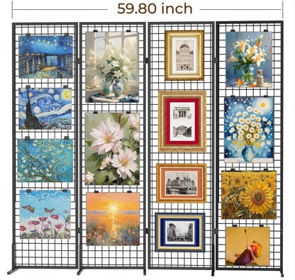 DEMEGA Grid Wall Panels Foldable Gridwall Panel Display Stand Art Show Display Panels for Vendor Events Craft Shows Merch Display