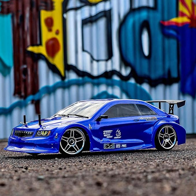 Redcat Racing Lightning EPX RC Drift Car 1/10 Scale 4WD with 2.4GHz Radio 19T Brushed Motor Tunable Suspension Remote Control Car with Battery and Charger - Metallic Blue