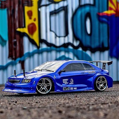 Redcat Racing Lightning EPX RC Drift Car 1/10 Scale 4WD with 2.4GHz Radio 19T Brushed Motor Tunable Suspension Remote Control Car with Battery and Charger - Metallic Blue