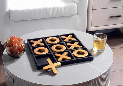 Classic Tic Tac Toe Game Resin Strategy and Fun Games for Kids Tabletop Board Games Party Favours for KidsGolden Tic-Tac-Toe Plastic Board Home DécorGold