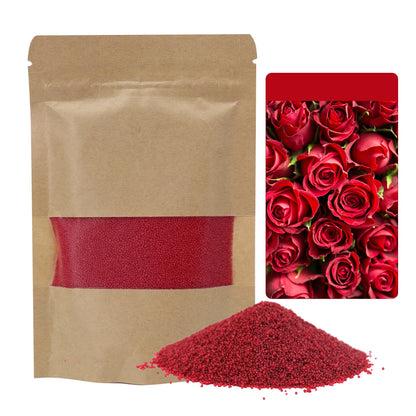Monivi Scented Candle Sand with Wicks 1.1lb Red Pearled Candle Beads Sand Candles with Wicks for Mothers Day Gift 85 Burn Hours Refillable Candle Wax for DIY Candle Making(Scented Rose)