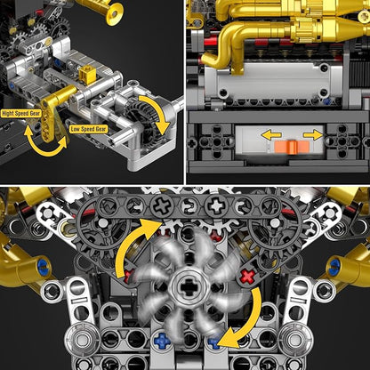 Mould King 10224 V12 Engine Model Kit – Build Your Own Cars Combustion Battery/Motor Blocks Sets STEM Construction Toy for Teens/Adults Educational Gift for Collectors