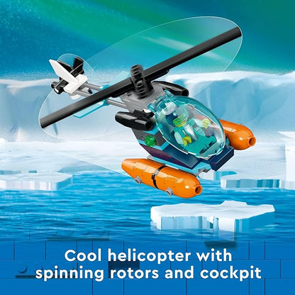 LEGO City Arctic Explorer Ship 60368 Building Toy Set Fun Toy Gift for 7 Year Old Boys and Girls with a Floatable Boat Helicopter Dinghy ROV Sub Viking Shipwreck 7 Minifigures and an Orca