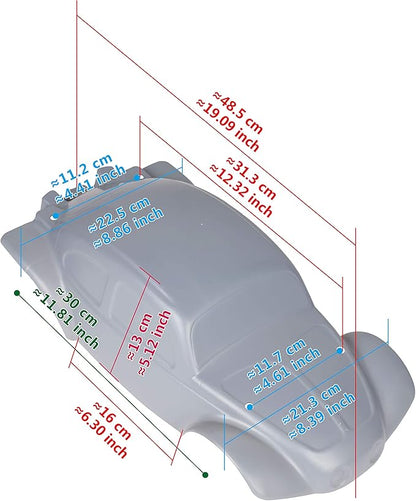 SummitLink Custom Body Flag Strip Style Compatible for 1/10 Scale RC Car or Truck (Truck not Included) SSB-FP-01