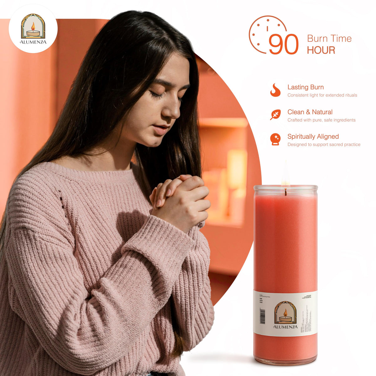 Alumenza 6 Pack Divino Níno Jesus Candle in Glass Jar 90 Hours – Paraffin Wax, Clean Burning Unscented | Large & Tall Devotional Prayer Pillar Candles for Home, Memorial, Rituals