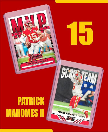 Patrick Mahomes (5) Assorted Football Cards Gift Pack - Kansas City Chiefs Trading Card