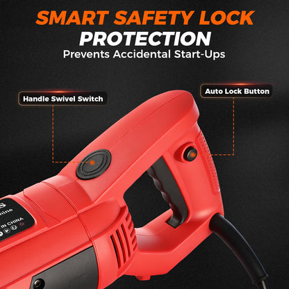 4200W Professional Electric Wall Chaser, Max 1.65"W & 1.6"D, 5" Wall Grooving Machine & Concrete Cutter, 110V Dust-Free Tool Kit with Pump, 5 Blades & Vacuum Adapters, UL Listed