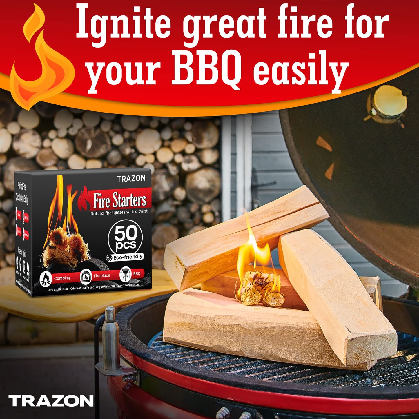 All Natural Wood Fire Starters: Fireplace Camping Charcoal Starter Grill BBQ Chimney Wood Stove Campfires Fire Pit. Fatwood Sticks. Camp Firestarter, Fire Tools. Fire Starter Outdoor/Indoor/Travel
