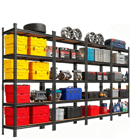 Garvee Storage Shelves 5 Tier Garage Shelving Heavy Duty Adjustable Metal Shelving Unit, Garage Shelves for Basement, Warehouse, Pantry, Closet, Kitchen 72" H x 35.5" W x 12" D, Black,4 Pack