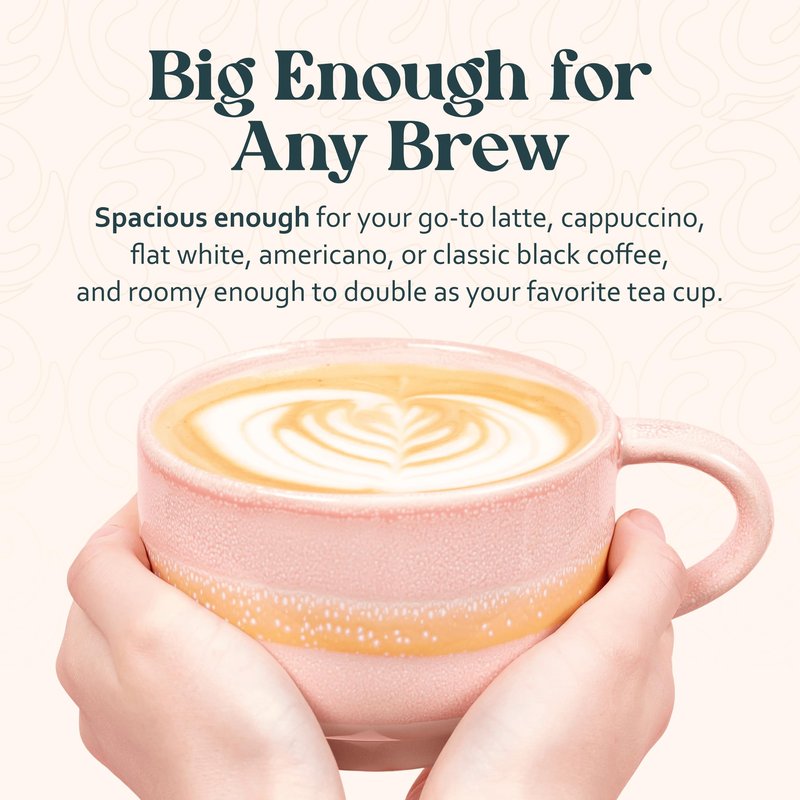 NOVA CERAMICS Large Coffee Mug - Ceramic Coffee Mug - Coffee Cups with Handle - 16 oz Coffee Mugs - Microwave & Dishwasher Safe - Gifts For Women Men Him Her - 16oz - Monsoon