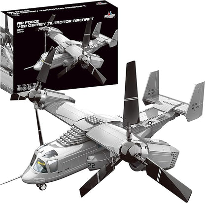 Apostrophe Games V-22 Osprey Tiltrotor Aircraft Building Block Set – 460-Pcs Plane for Kids Older Than 10 and Adults – Compatible with All Building Bricks
