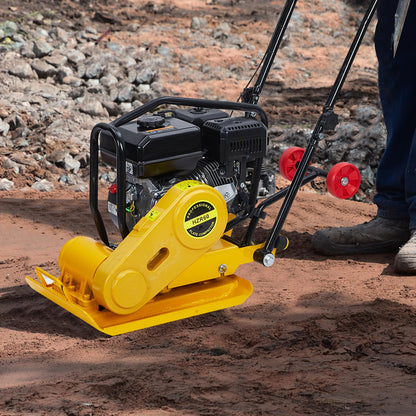 GarveeTech 7HP Plate Compactor, 212CC Gas Engine Jump Jack Compactor, 4200 Lb Compacting Force, 5600 VPM Pavement 22.1x15.9 Inch Plate Compactor for Sidewalks, Asphalt, Pavers, Landscaping