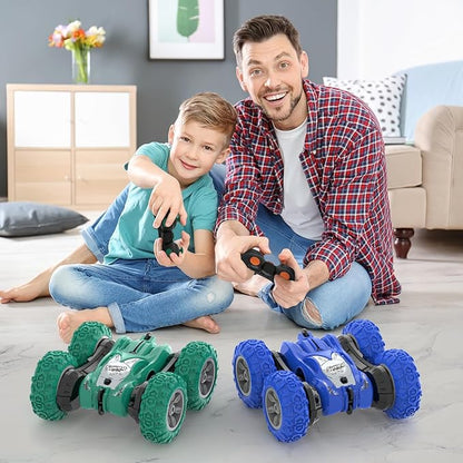 Remote Control Car RC Stunt Cars Double Sided 360° Rolling Rotating Rotation Rechargeable Car Toy for 6 7 8-12 Year Old Boy Kids Birthday Xmas Gift Green