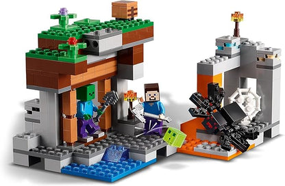 Lego Minecraft The Abandoned Mine Building Toy Zombie Cave with Slime Steve &amp Spider Figures Gift idea for Kids Boys and Girls Age 7 Plus 21166