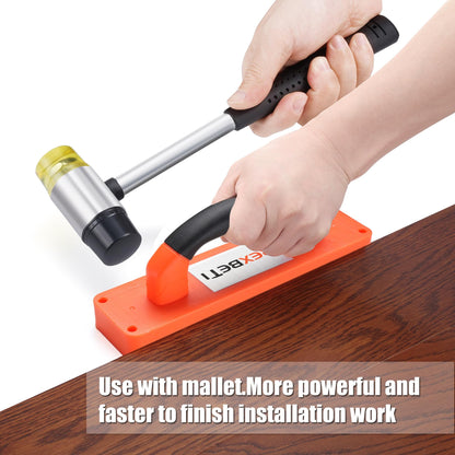 REXBETI Laminate Wood Flooring Installation Kit, LVP Installation Kit, Vinyl Flooring Tools - Tapping Block with Handle, Pull Bar, Double-Faced Mallet and Spacers