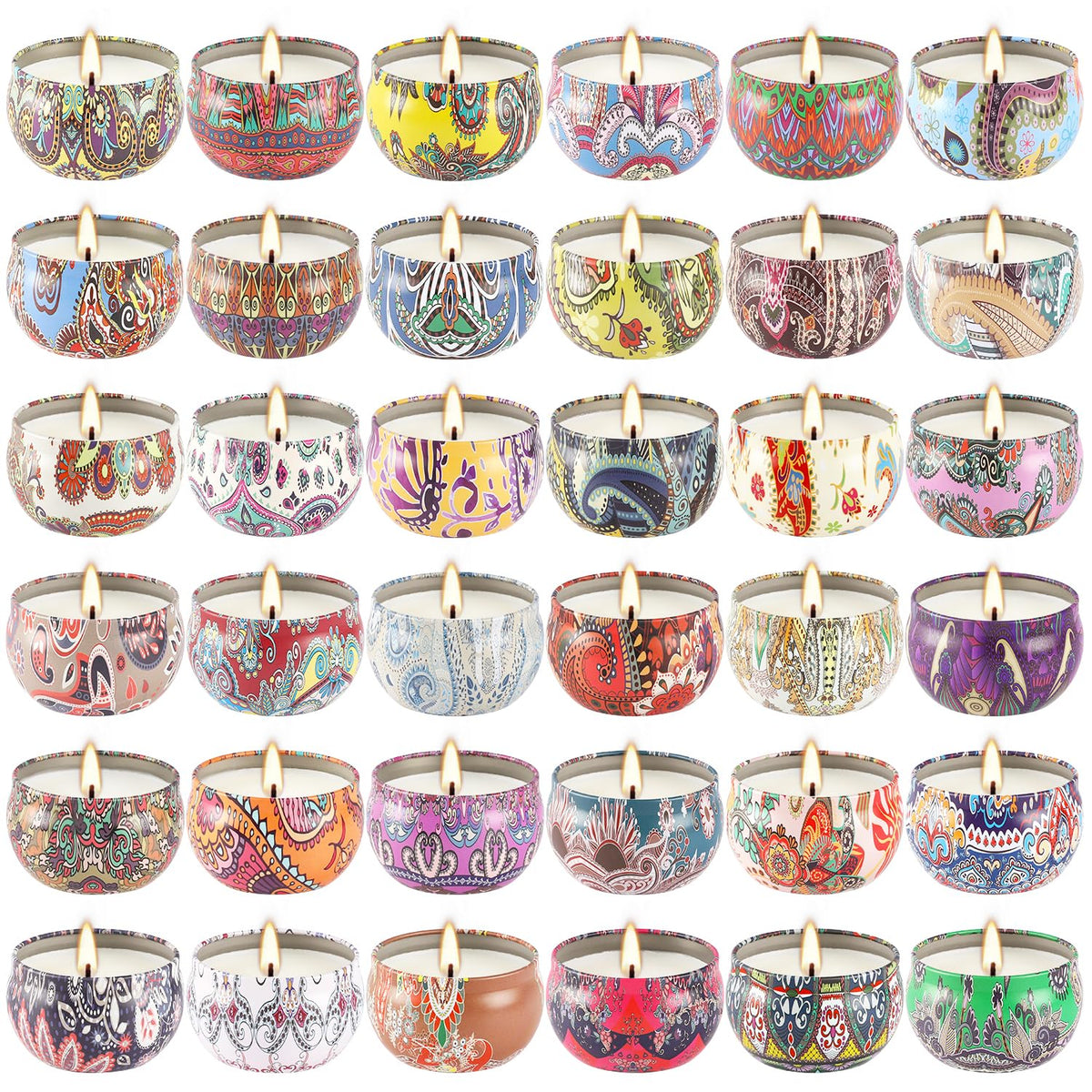 CLTNIKET Scented Candle Gifts Set 36 Pack Soy Wax Travel Tin Jar Candles for Home 2.5 OZ Scented Candles for Mom for Christmas, Birthday, Thanksgiving, Mother's Day.