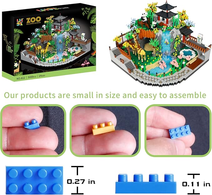 5000PCS Micro mini Blocks City Zoo Animals Building BlocksCreative Ideals Zoological Park Building SetsBest Gift for 14+ Boys Girls or Adults