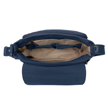 Travelon Unisex Adults Anti-theft Courier Tour Bag Tote, Navy, 11.5 X 11 X 3 US