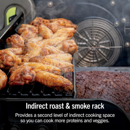 Ninja FlexFlame Grill and Smoker | Electric and Propane Grill, Roaster, BBQ Grill | 5-in-1 Cooking System | 3 Burner | Digital Control | Outdoor Cooking, Griddle, Pizza Maker | Blue | PG301BL