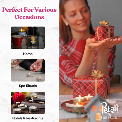 Price's Petali Range 90 Mix Bundle Scented Tea Lights Candle for Home & Events | 4 Hour Burn Time Scented Candles for All Occasions | Long Burning Tealights Gifts for Women & Men