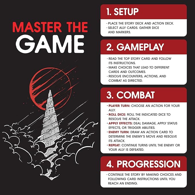 Spire's End: Volume 1 Card Game Add to Your Choose-Your-Path Horror Adventure and Strategy Board Games Immersive Solo or Cooperative Play for Ages 16 and Over 1-2 Players 60-90 Minute Playtime