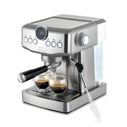 AMBRISTA Espresso Machine 20 Bar with Steam Milk Frother | Stainless Steel Espresso Maker with Customizable Brewing Temperature | 60oz Removable Water Tank | Perfect for Cappuccinos, Lattes and More