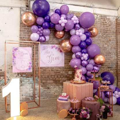 PartyWoo Dark Purple Balloons 155pcs Different Sizes of 18 12 10 5 Inch Royal Purple Balloon Arch Kit Garland for Birthday Baby Shower Graduation Anniversary Bachelorette Party Decorations Purple-Y16