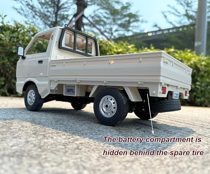 WPL D14 RC Kei Truck 4x4 Suzuki RC Car 1/10 Scale Remote Control Drift Car 4WD 2.4 GHz 280 Motor Proportional Throttle Seering Carry Vehicle Revised Chassis Hobby Toy Adult 2 Batteries