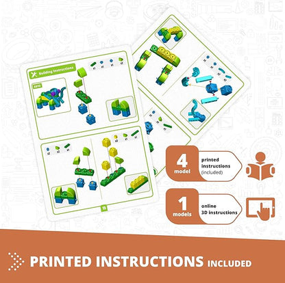 Engino STEAM Labs Learning About Wild Animals Construction Toys for Ages 3+ Building Blocks STEM Kit for Girls &amp Boys Preschool Educational Toys (5 Models)