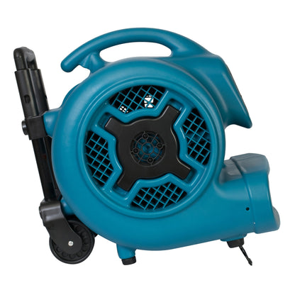 XPOWER X-830H Pro 1 HP 3600 CFM Centrifugal Air Mover, Carpet Dryer, Floor Fan, Blower, Telescopic Handle and Wheels, for Water Damage Restoration, Janitorial, Plumbing, Home Use