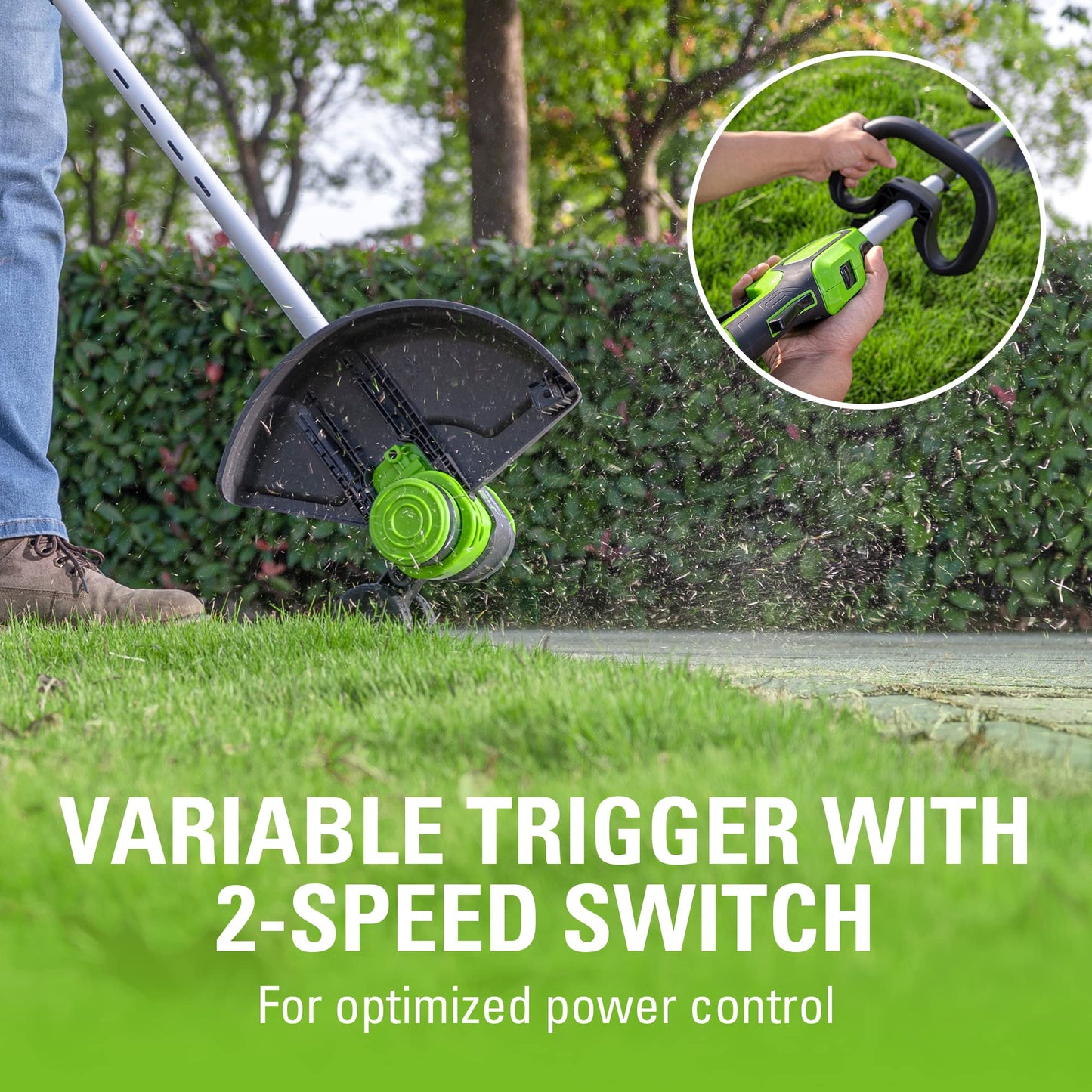 Greenworks 24V 13-Inch Brushless String Trimmer (Gen 2), 4.0Ah USB Battery and Charger Included