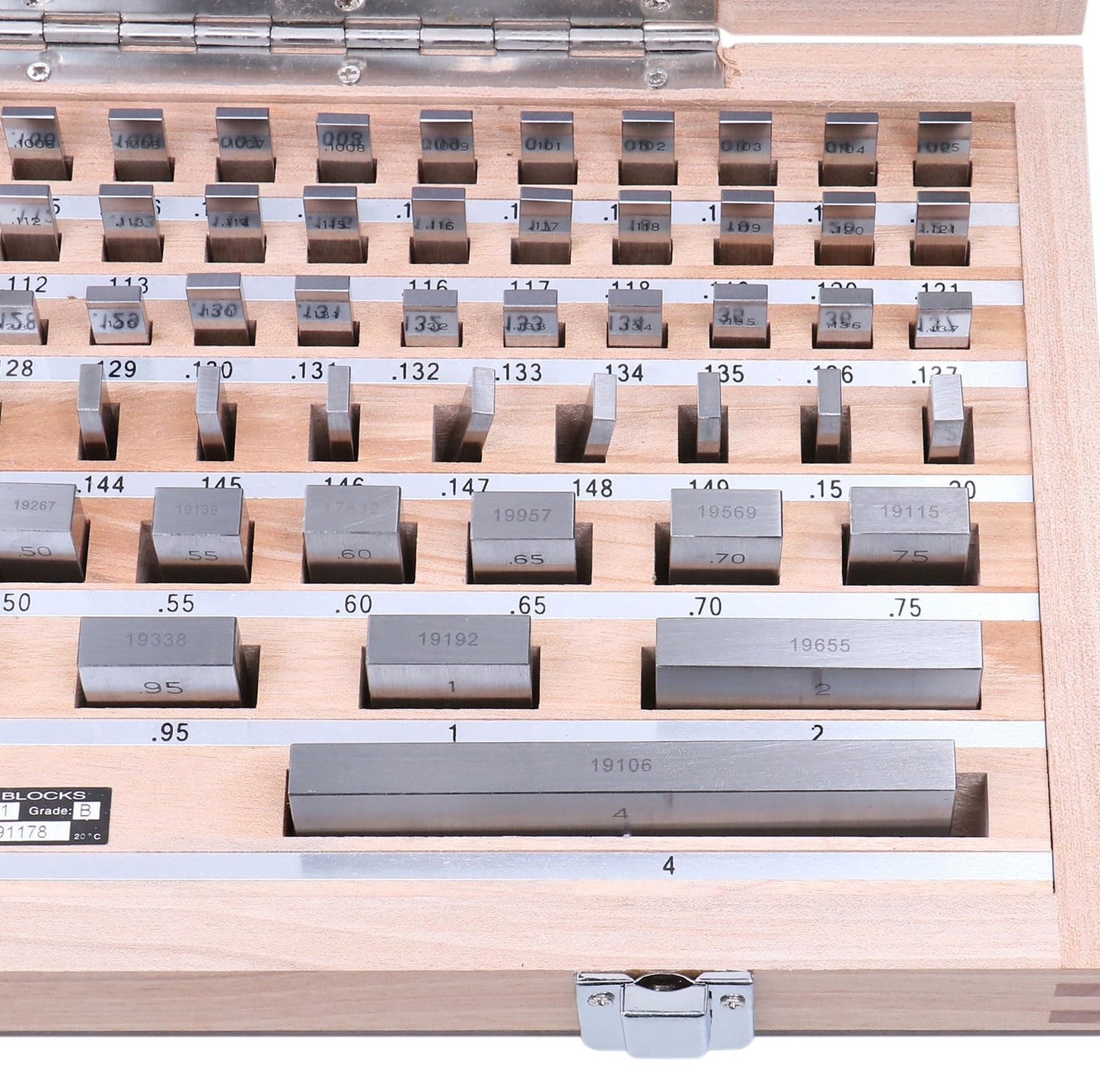 Accusize Industrial Tools Precision 81-Piece Steel Gauge Block Set, Grade B Accuracy, Corrosion-Resistant, P900-S581