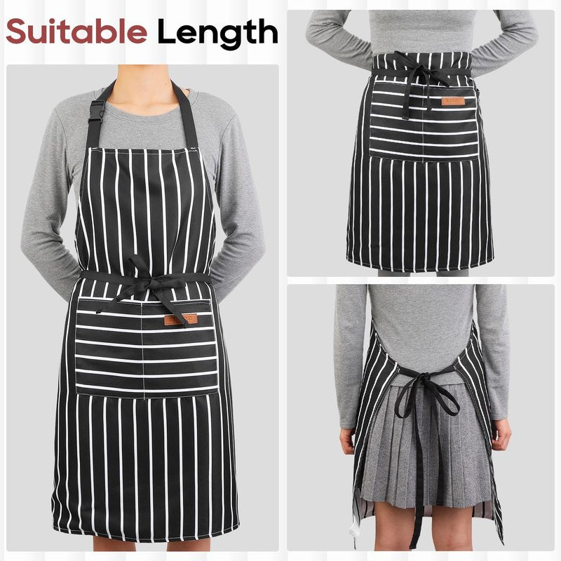 XLSXEXCL Kitchen Cooking Aprons Double Sided Adjustable Bib Chef Apron with 2 Pockets for Women Men Gardening Cooking Art Painting