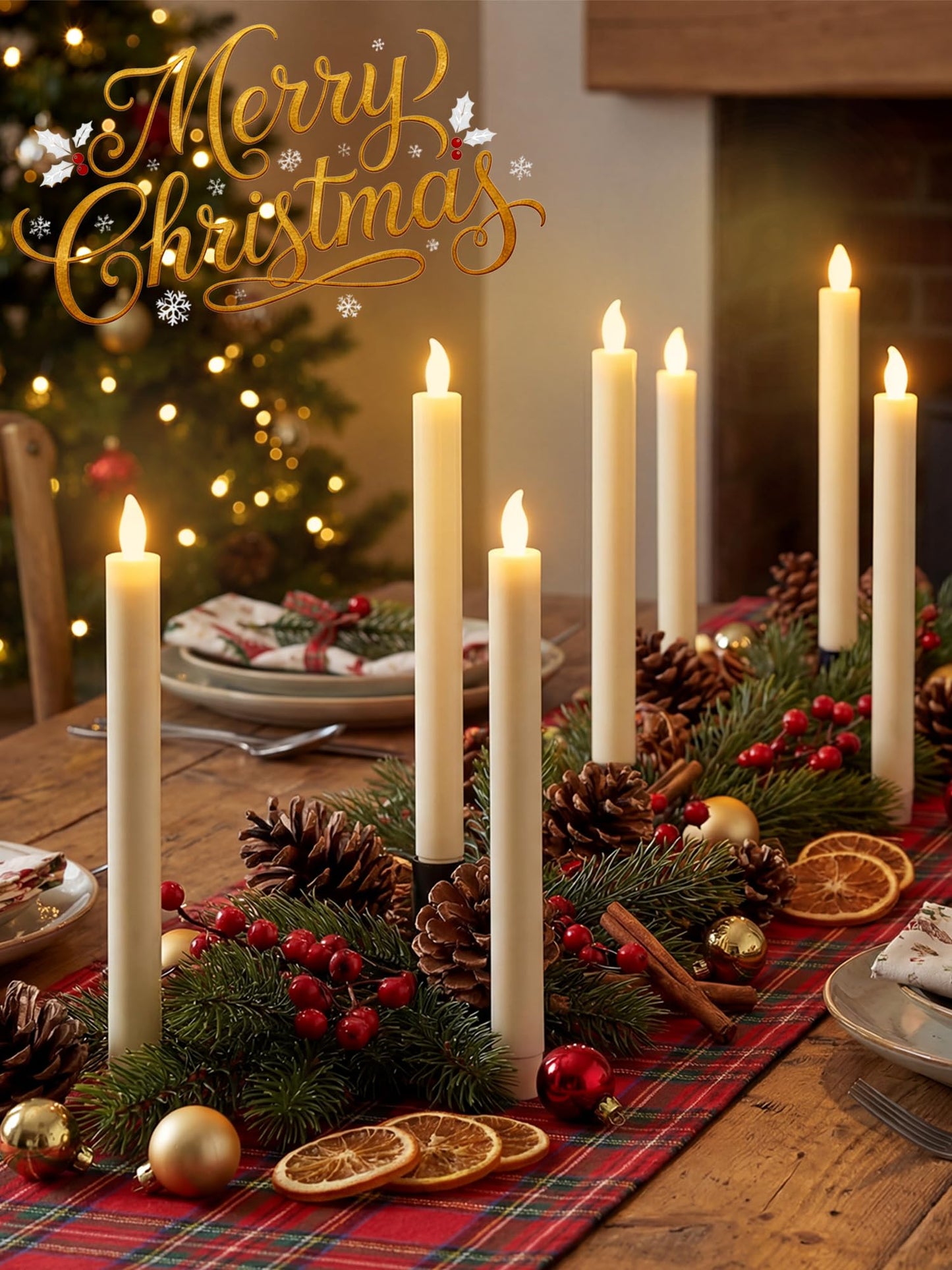 Funtery 48 Pcs Flameless LED Taper Candles Battery Operated Candles Bulk Realistic LED Candlesticks Flickering for Wedding Church Graduation Party Home Decor(Ivory,Modern Style)