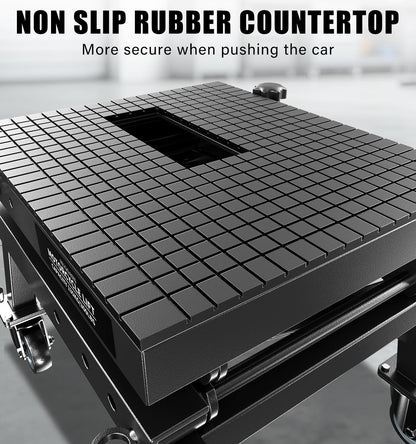 HUGOASIS 300 LBS Heavy Duty Motorcycle Scissor Lift Table, Portable Hydraulic Lift Jack with Wheels, 13.8" to 34.3" Lift Range, 16.1"x13.4" Platform for Motorcycle, Dirt Bike, Scooter Maintenance