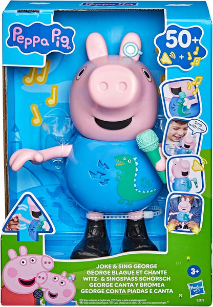 Peppa Pig Joke &amp Sing George 8-Inch Figure Musical Toy with 50+ Sounds and Songs Basket Stuffers Preschool Toys for Girls and Boys Ages 3+