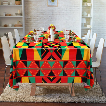 Frienda 6 Pcs Juneteenth Tablecloths 108 x 54 Inch African American Plastic Table Cloth Rectangular Kente Table Cover for Kitchen Dining Decor 1865 Freedom Day Holiday Party Supplies