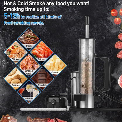 Outdoor Smoke Generator, Stainless Steel Electric Smoker, Smoke Tube for Pellet Smoker, Hot/Cold Smokers with Adjustable Smokes Volume Air Pump, Perfect for Cold Smoking Cheese, Traeger accessories