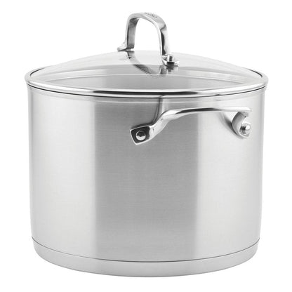 KitchenAid 71003 3-Ply Base Brushed Stainless Steel Stock Pot/Stockpot with Lid, 8 Quart