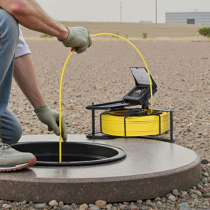 VEVOR Sewer Camera, 98 ft/30m, 4.3" Drain Inspection Tool, IP68 Waterproof Snake Plumbing Camera with Lights - 6 Adjustable LEDs, 4500mAh Battery & 16GB Card for Sewer Line Duct Pipes